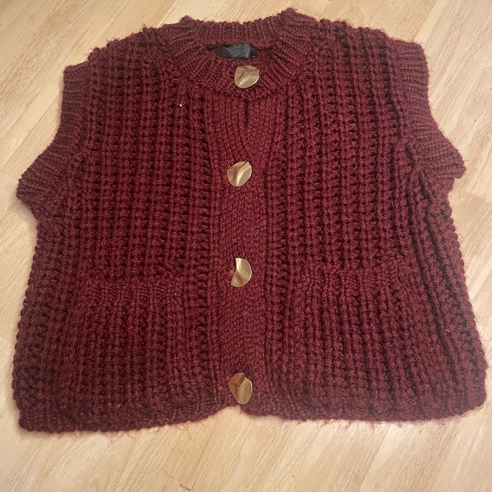 Zara Knit Button Down Sweater Vest
